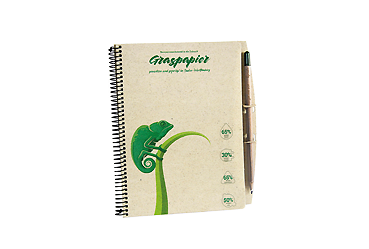 Goy greenlife - Büro und Schule - DIN A5-Notizbuch aus Graspapier